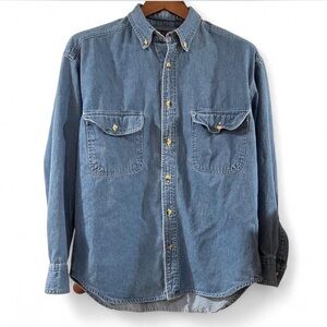 Vintage Men’s Denim Button Down Shirt Size Medium